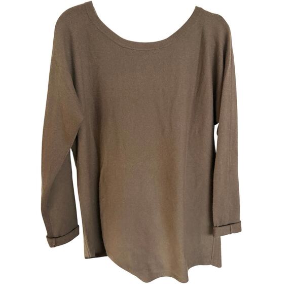 Vince Chocolate Brown Wool Cashmere Blend Sweater Minimalist Classic Medium - Picture 3 of 6